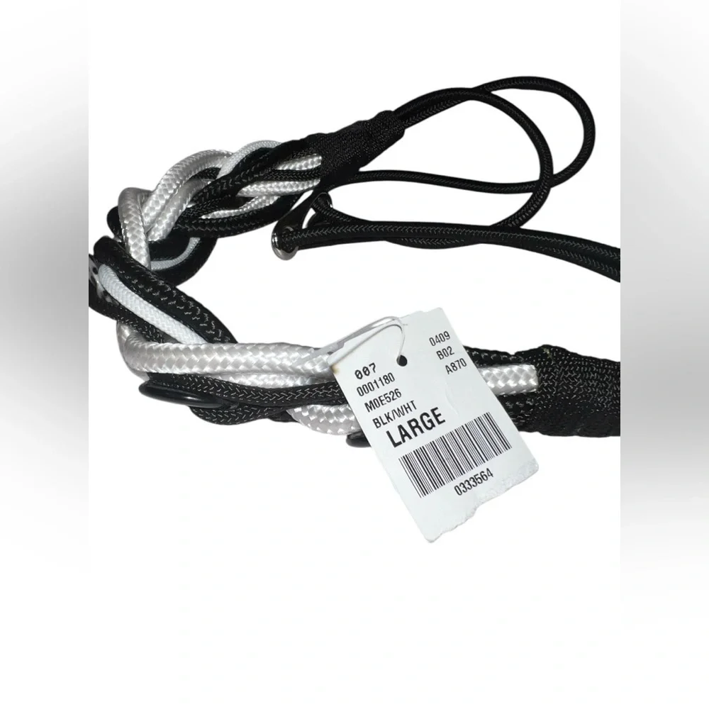Black And White Rope Belt With‎ Buttons Size Large
